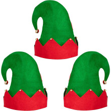Festlig alvehatt til høytidssamlinger, morsomme julefestgaver til høytiden, Jingle Bells-aksent. Myke og slitesterke filt-nissehatter. Com