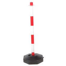 1Sentence warning column from movable anticollision column with white warning color steel chain for traffic