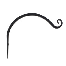Ophanghaken voor buiten, 20 cm (8 inch) zwarte, robuuste stalen decoratieve muurhaken, plantenbeugels voor binnengebruik, veelzijdige