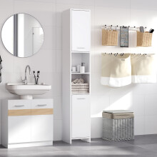 HOMCOM Storage Cabinet For Bathroom Bedroom Freestanding w/ Door