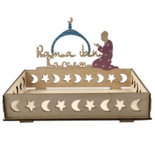 Elegantes Ramadan-Eid-Tablett, stilvolles Serviertablett aus Holz für eine anmutige Präsentation, perfekt zum Servieren von Desserts, Kuchen und