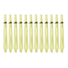 Dart shafts, transparent, with stainless steel rings, 2BA, 4.5 mm screw thread, easy handling, 12 pieces Ref: 3789