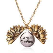 Sunflower Locket Necklace You are My Sunshine