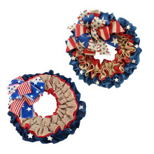 Couronne patriotique en toile de jute pour le jour de