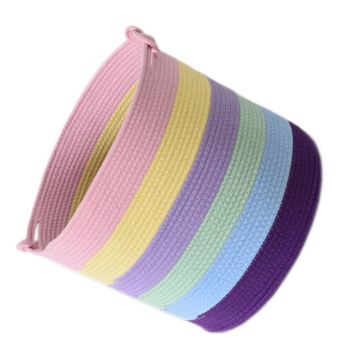 Foldable Cotton Rope Storage Container-six colors rainbow