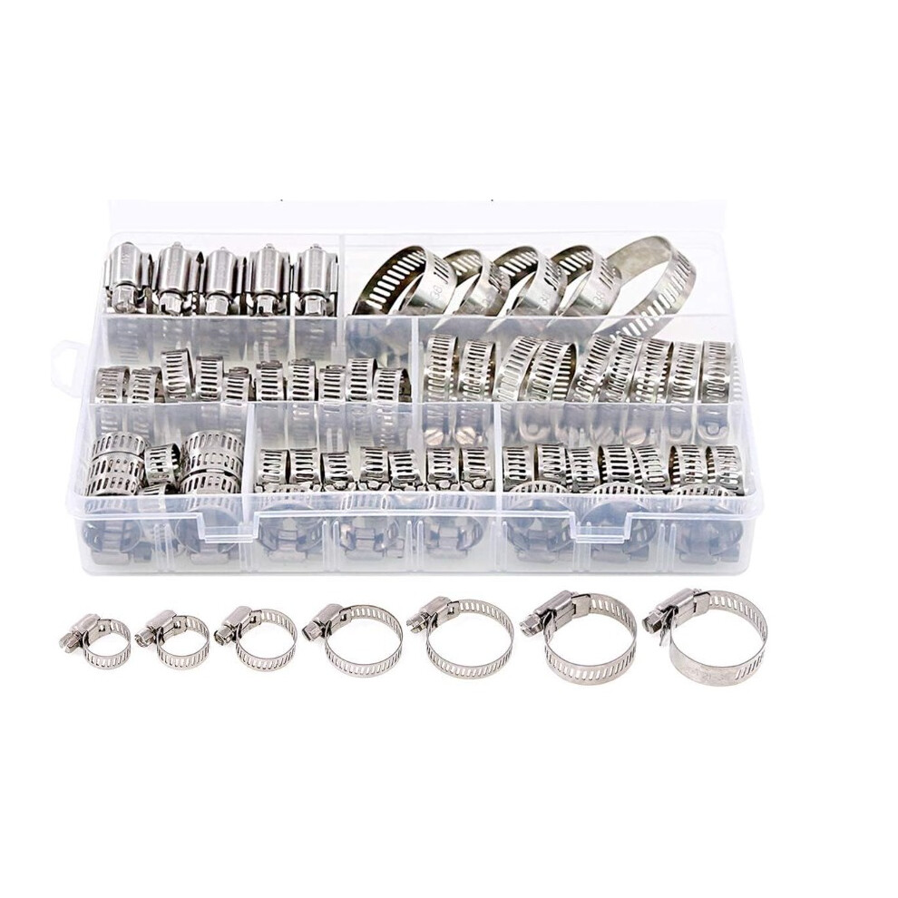 Reusable Hose Clamp Set, 60 Stainless Steel Clamps, Easy To Use Worm Gear Adjustability For Automotive, Plumbing, And Industrial Needs 9198585918030