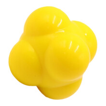 Silicone Hexagonal Reaction Training Ball Large Yellow For Women Reflexes And Coordination For Sports And Workout