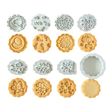 Set of 8 Cute Flower Cookie Molds Plastic Biscuit Dessert-small