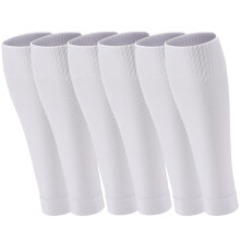3 Pairs Football Sock Sleeves, Precut Football Cuffs Compatible with Grip Socks, Shin Pads for Soccer, Basketball, Rugby White L