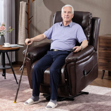 HOMCOM Massage Recliner Chair, Lift Chair with Heat, USB, Remote, Brown