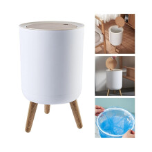 Trash Can with Lid Foot Design Waste Container Organizer for Bedroom, Bathroom, Kitchen, Office