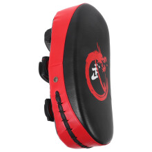 Curved PU Kick Shield Red Kick Pad With Sticky Strap, Comfortable Grip For Boxing And Taekwondo Plyometric Training