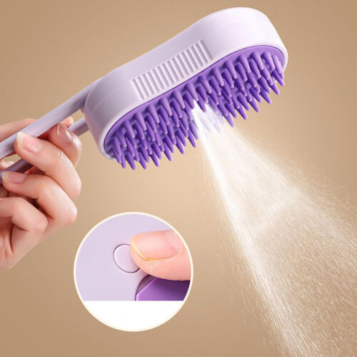 Spritz Defaux fur Com for Cats  Multifunctional Rotating Handle Deshedding Brush 2