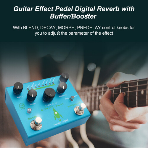 MOSKYAudio Gitarreneffektpedal, digitaler Hall mit 1