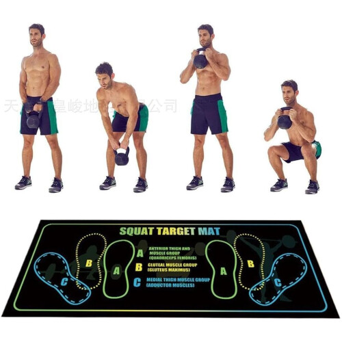 Squat Assist Training Mat, 80 x 35.6 cm, Easy Clean, Improved Safety (Black) 1