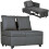 Homcom HOMCOM Folding Sleeper Sofa Bed Chair with Pillows, Pocket, Grey 8