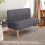Homcom HOMCOM Linen-Feel Double Sofa w/ Wood Frame Padding Back, Dark Grey 9