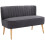 Homcom HOMCOM Linen-Feel Double Sofa w/ Wood Frame Padding Back, Dark Grey 3