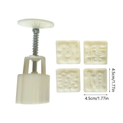 4pcs Convenient Festival Mooncakes Stamp Set with Pattern Manual 2