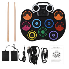 Elektrisches Schlagzeug, tragbares Drum-Pad-Set, 9