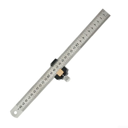 Measuring Set Steel Ruler With Positioning Block For Carpentry Professionals And Construction Tools