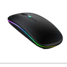 Slim Silent Rechargeable Wireless Mouse RGB LED USB Mice MacBook Laptop PC