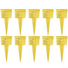 Spiral lawn rain gauge, 10 pieces, yellow, ideal for garden landscapes