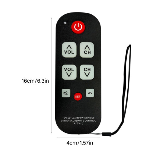 Télécommande TV ergonomique, construction étanche avec lanière 2