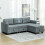 Homcom HOMCOM Convertible Modular Sectional Sofa w/ Storage Wood Frame Dark Grey 1
