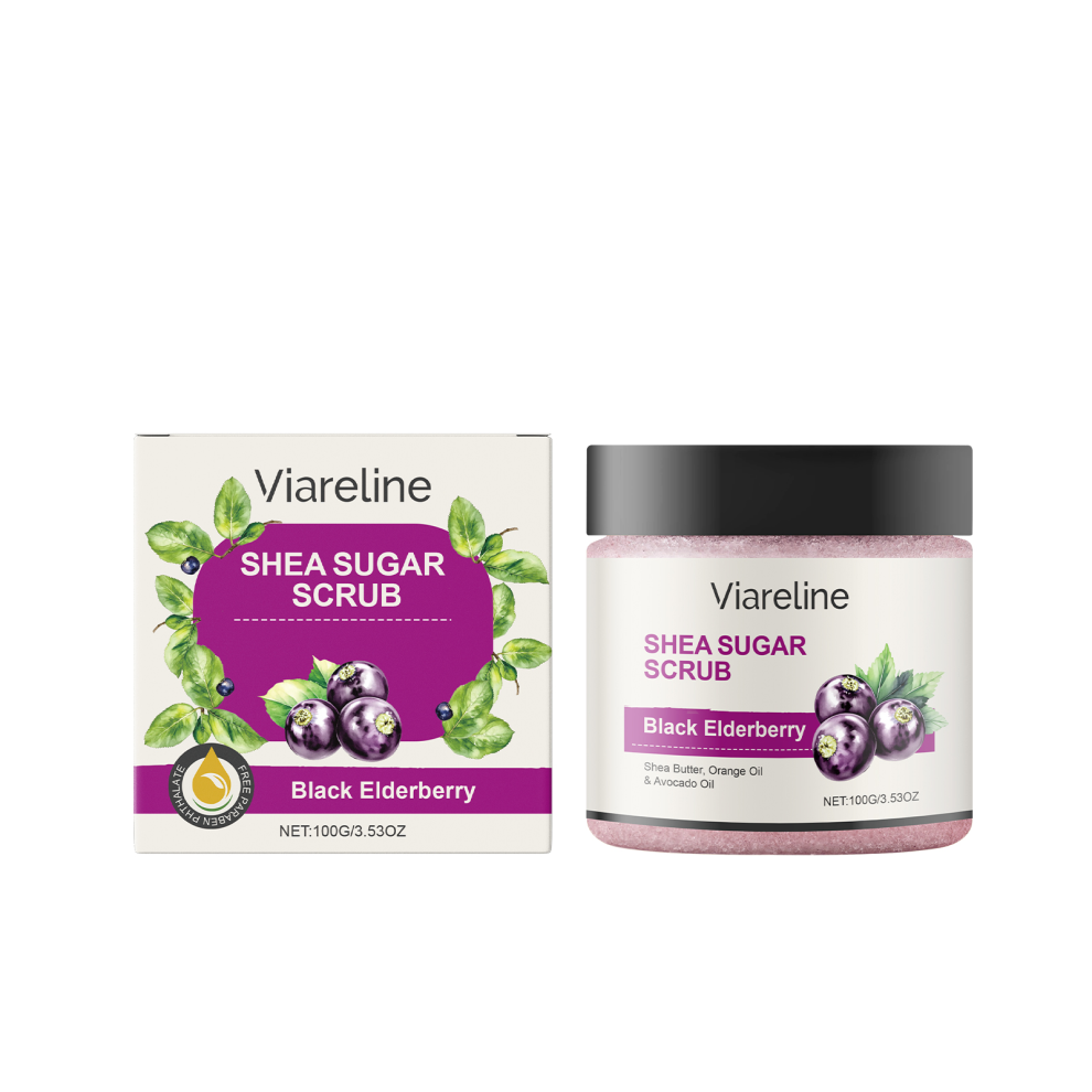 Black Elderberry Body Scrub, Gentle Exfoliating & Cleansing
