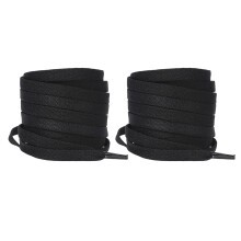 Polyester Shoelaces 8mm Width Flat Design Various Colors-Black