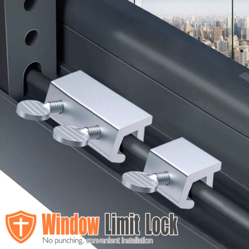 Aluminum Window Security Lock Set of 4 Horizontal-Single hole 1