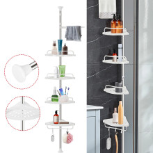 4 Tier Non Rust Bathroom Telescopic Corner Shelf Storage Shower Caddy Organiser