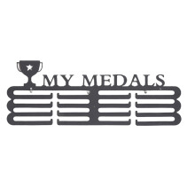 Suporte de metal para medalhas de maratona, porta-fitas com design de suporte de parede, suporte de parede de ferro resistente para organizar