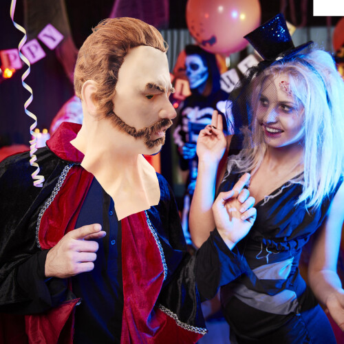 Κάλυμμα προσώπου από λάτεξ για το Halloween, Ελαφριά ελαστική μάσκα προσώπου από 1