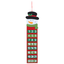 Calendário de contagem regressiva reutilizável para o Natal com desenho do Papai Noel, calendário do Advento em feltro para a expectativa diária