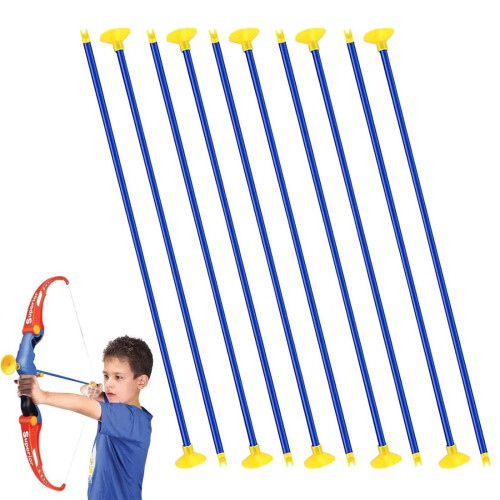 Pack of 10 Replacement Suction Cup Arrows for Toy Bow (Blue)