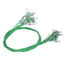 Angelschnurvorfächer leader line 10 Stck carbon steel 50cm thickened highstrength with swivels for river (Green)