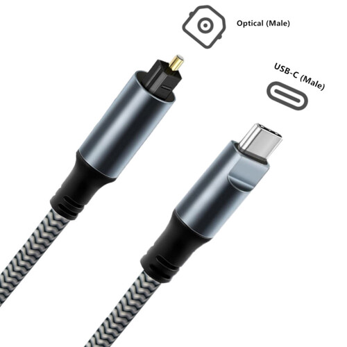 USB C Digital Fiber Optical Analog Sound Cable SPDIF Digital-3m 1