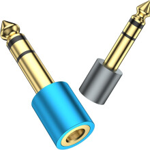 6.35mm to 3.5mm Adapter 6.35mm 1/4inch Male to-1 gray 1 blue