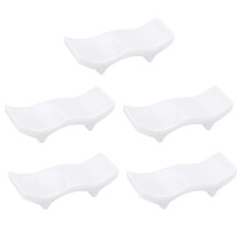 5 Pieces Cutlery Trays, Knife Rest, Spoon Rest, Kitchen Utensil Holder, Chopsticks, Rest Chinese Porcelain Imitation Chopstick Holder for Hotel