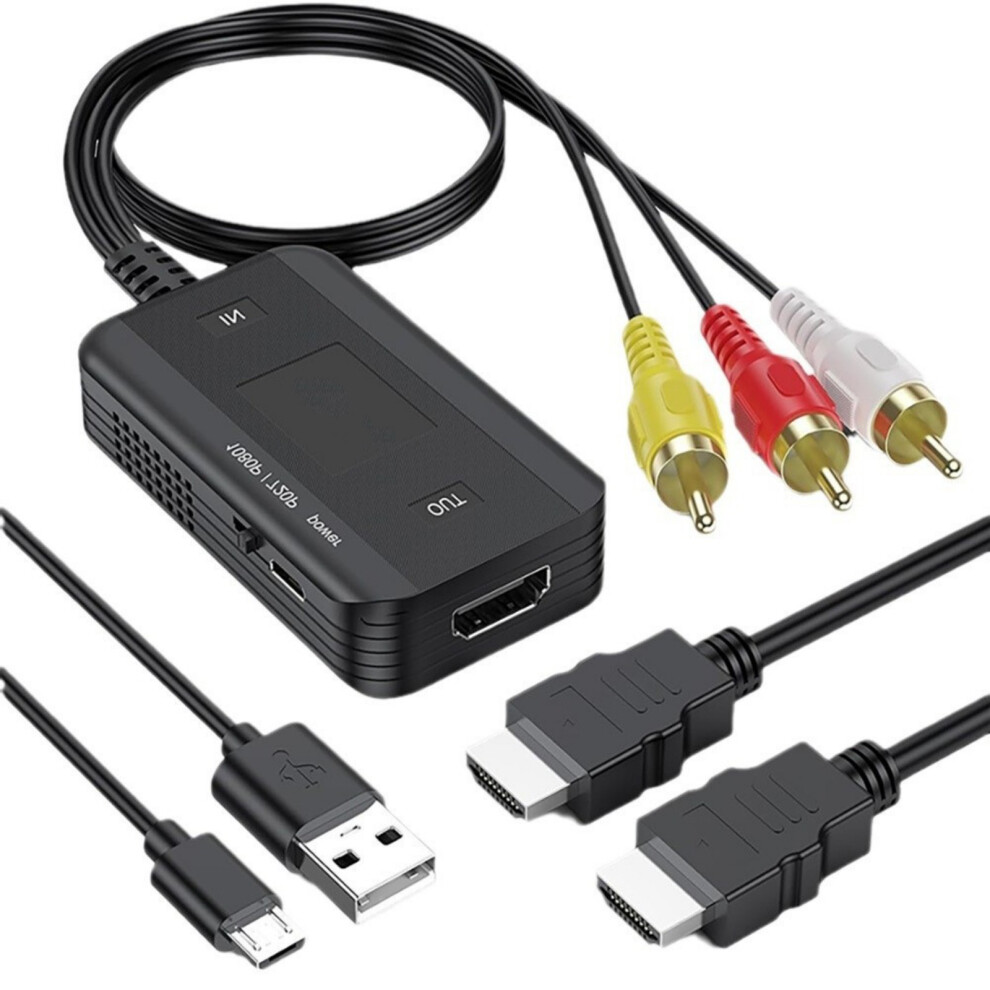 3Rca Female/Male To Hdtv Converter Composite-Av Rca Male Head 7709000213986