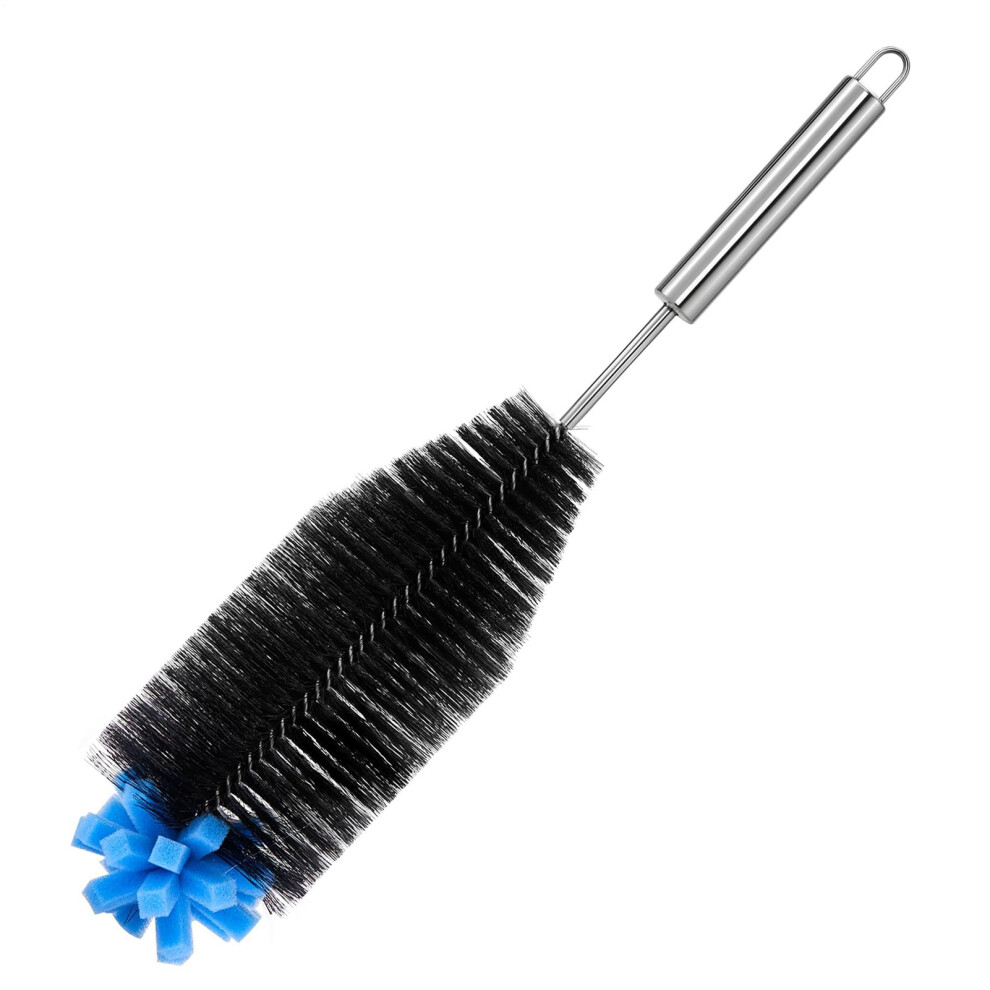 Bottle cleaning brush, 12.2 inch brush for narrow bottle necks, cleaning with soft and stainless steel handle for hummingbird feeders and beer glasses