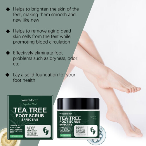Tea Tree Foot Scrub, Softens Calluses & Moisturizes 2