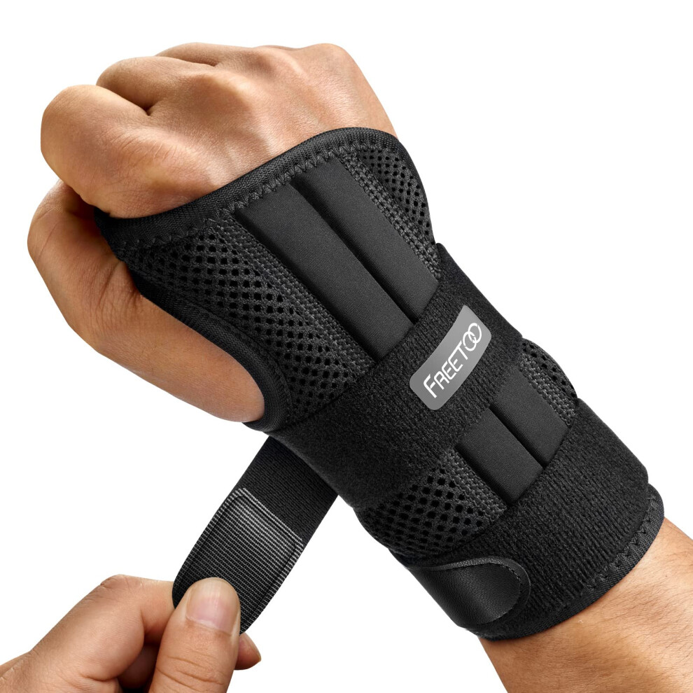 Grey Doctor Approved Wrist Bandage With 3 Splints, Adjustable Brace For Arthritis, Tendonitis, Sprain, L/Xl