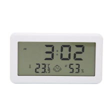 Digitales Thermometer-Hygrometer mit batteriebetriebener Uhr, großem LCD-Display zur Überwachung des Raumklimas und tragbarem Wecker für unterwegs.