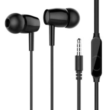 Comfortable In Ear Corded Headsets Clear Voice Call Noise-Black