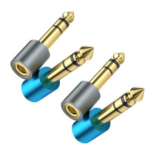 6.35mm (1/4inch) Male to 3.5mm (1/8inch) Female-2 gray 2 blue