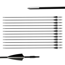 12 Arrows for Archery 31 Inch Bow Arrows Hunting Arrows Arrows Practice Arrows Fibreglass Arrows for Beginners Arrow and Bow Target Exercise Black