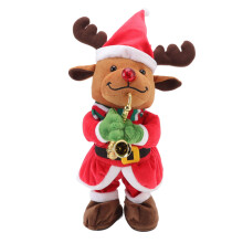 Zingende kerstman, pluche kerstcadeau, hoogwaardig knuffeldier met dans- en lichtgevende functies, ideaal voor